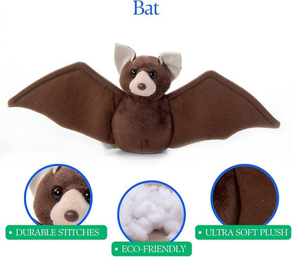 The Petting Zoo Bat Stuffed Animal Plushie, Gifts for Kids, Wild Onez Babiez Wildlife Animals, Bat Plush Toy 6 Inches