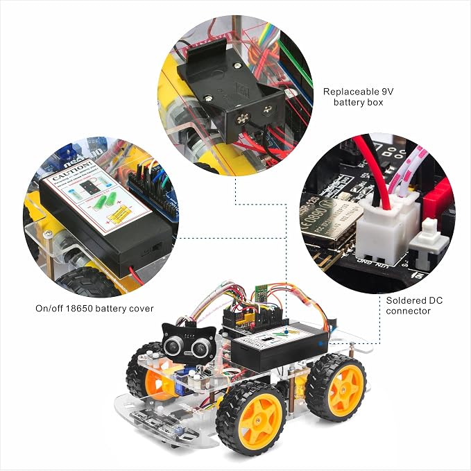 OSOYOO Robot Car Starter Kit for Arduino | STEM Remote Controlled App Educational Motorized Robotics for Building Programming Learning How to Code | IOT Mechanical DIY Coding for Teens Adults
