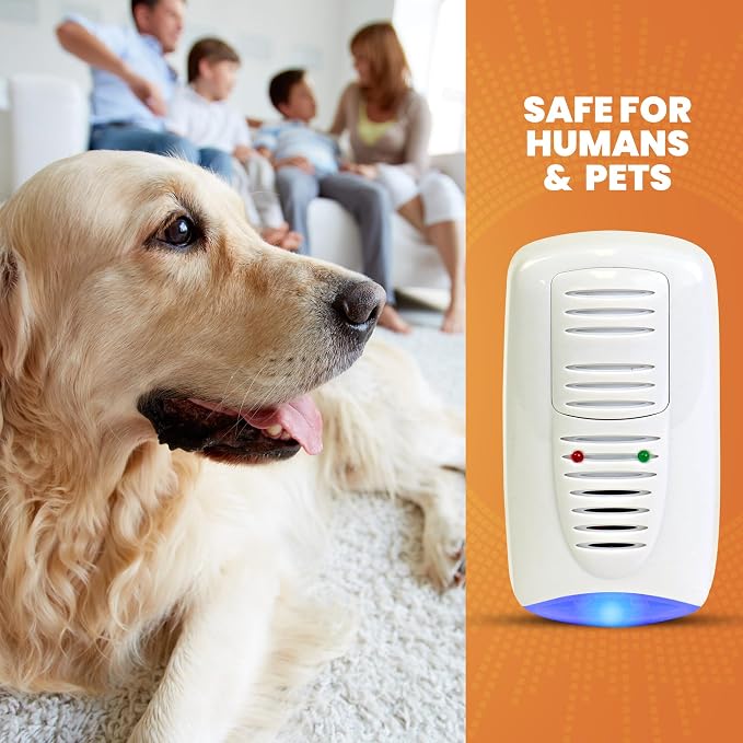 PestContro Ultrasonic Rodent Repeller w/ Floor Light, Plug-In Electromagnetic Pest Repellent and Nightlight, Non-Lethal Control for Mice Rat Cockroach Spider Ants, Kitchen Cellar Office Garage Attic