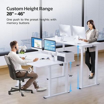 Dripex Standing Desk, 63"/ 71" L Shaped Desk Adjustable Height, Electric Corner Stand Up Desk Large Home Office Desk Computer Workstation, Dual Motor Sit Stand Desk 4 Legs, Super Stable