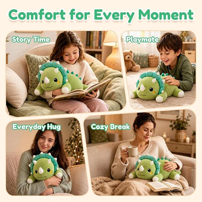 Triceratops Dinosaur Weighted Stuffed Animal Plush Toy(10.6 Inch, 0.7 Lbs)