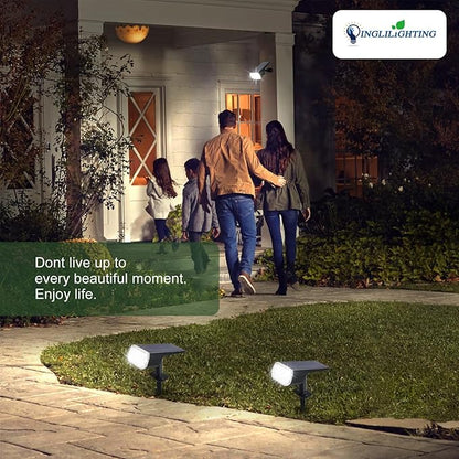 DINGLILIGHTING Solar Lights Outdoor Waterproof: IP65 Led Spot Light Decorations for Garden - 3 Lighting Modes Solar Powered for Yard - Dust to Dawn Uplighting Landscape Pathway Drive Patios 6PC White