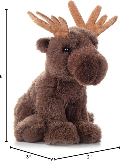 The Petting Zoo Moose Stuffed Animal Plushie, Gifts for Kids, Wild Onez Babiez Wildlife Animals, Moose Plush Toy 6 inches
