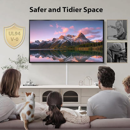 ZhiYo Large Wire Hiders for TV on Wall for 3-4 Cords - 66in (4xL16.5in) PVC Cable Cover Kit with Pre-Applied Adhesive Tape, Ideal for Wall Mounted TVs Home Office, W1.2in x H0.7in White