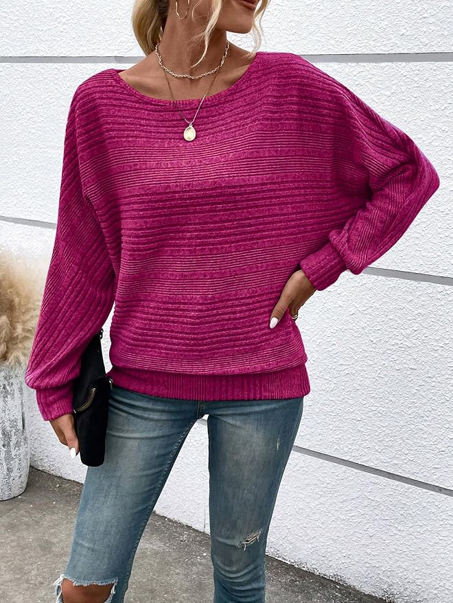 Womens Long Sleeve Shirts Crewneck Tunic Tops Pullover Sweaters Business Casual Blouses Fall Fashion 2026