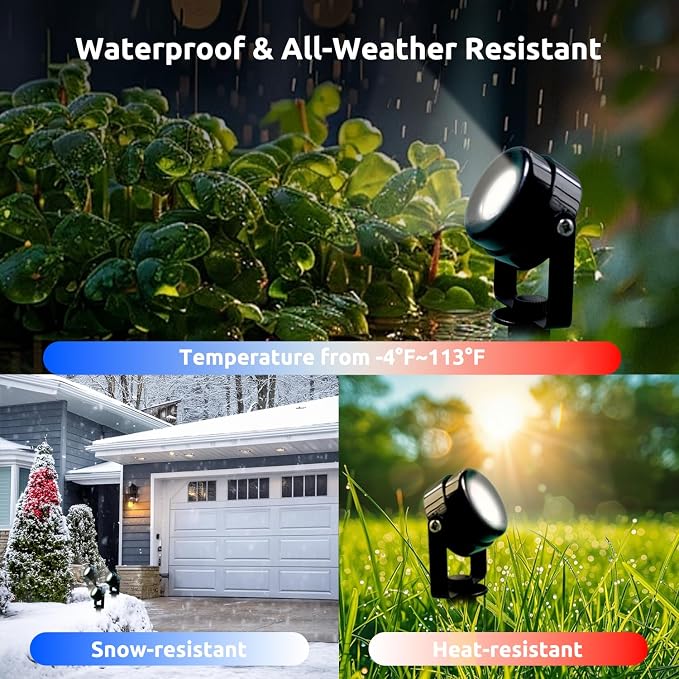 VTimes 8pcs Smart RGBW Landscape Lights IP65 Waterproof Outdoor SpotLights | Low Voltage Landscape Lighting, APP & Remote Control and Timing, Color Changing Outdoor for Yard, Garden, Lawn, Holiday Decor