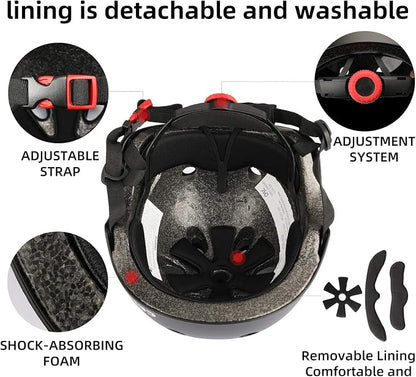 Kids Bike Skateboard Helmet Pad Set,Toddler Cyling Protective Gear Knee & Elbow Pads Wrist Guards for 5-8-10-12-14-16 Years Girls Boys Bicycle Scooter Roller Skate Inline Skating Rollerblading