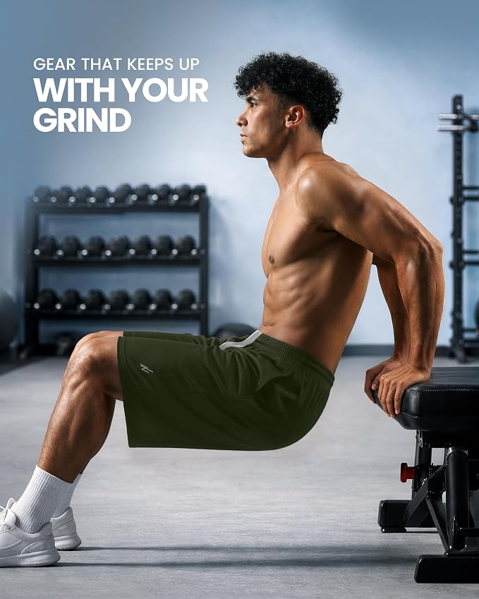 Quick Dry Knit Men's Athletic Shorts Loose-Fit Running Workout Gym Shorts