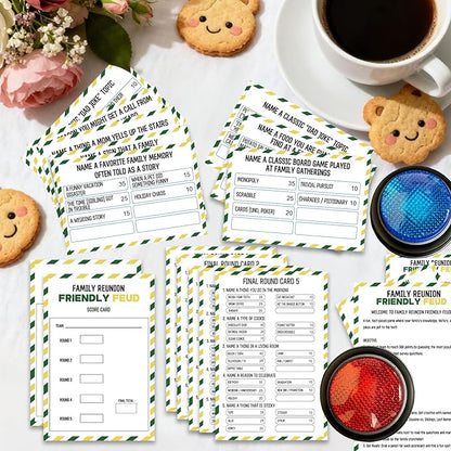 Family Friendly Feud Card Game with 2 Answer Buzzers,Family Game Night Funny Trivia Quiz for Holiday Gathering Party Office Class Groups Team Building