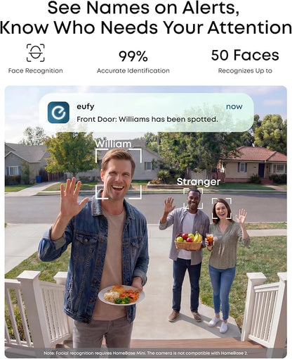 eufy Security eufyCam C37 2-Cam Kit, 360° Pan&Tilt Auto tracking, Security Cameras Wireless Outdoor, 2K Solar Powered, Human/Vehicle/Pet/Face AI Detection, No Subscription, Built-in 64GB Local Storage