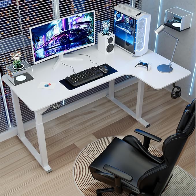 Dripex Standing Desk, 63"/ 71" L Shaped Desk Adjustable Height, Electric Corner Stand Up Desk Large Home Office Desk Computer Workstation, Dual Motor Sit Stand Desk 4 Legs, Super Stable