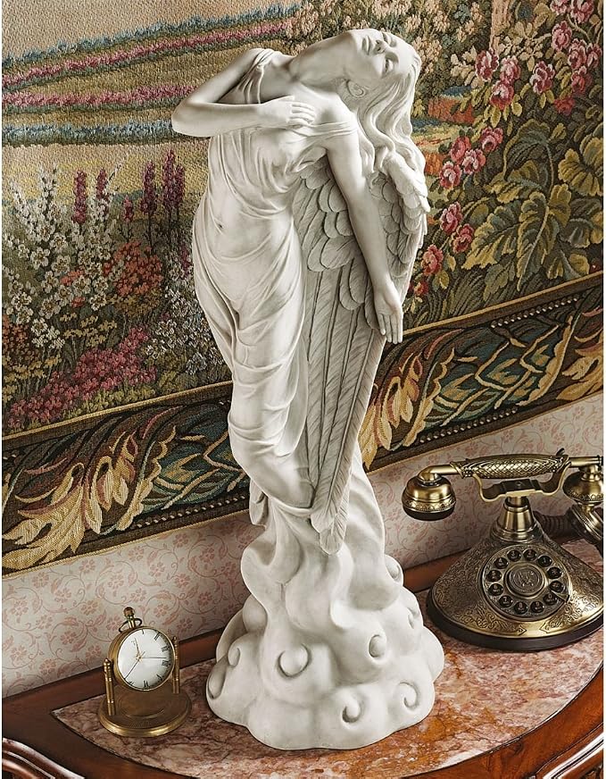 Design Toscano Ascending Angel Garden Statue, Medium, Antique Stone
