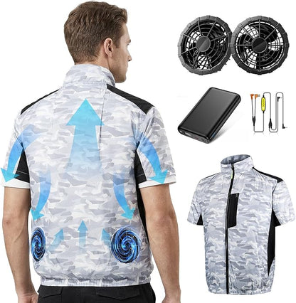 Cooling Vest with 30,000mAh Battery Pack,2 High-Speed Cooling Fans Jacket Air Conditioned Workwear for Summer