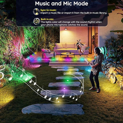 Sumaote Recessed Smart Deck Lights Kit, 10 Pack Ø 1.77" RGBW+IC Multicolor Dynamic Low Voltage Landscape Lights IP67 Waterproof Outdoor for Garden Yard Path Ground Stairs