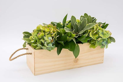 Wooden Planter Box with Handle, Rose Wood, Plastic Liner l Garden Decor l Restaurant and Wedding Decorations l Wedding Bouquets, Table Centerpiece, 12 x 4 Inches, (12x4 w Handle Set of 4, Rose Wood)