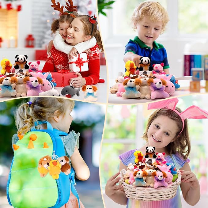 JoyRapt 36 Pack Small Stuffed Animals Bulk Gifts for Kids (2.3/2"-2.5/3.5" Each), Birthday Party Favors Toys for Classroom Prizes, Goodie Bag Pinata Fillers, Carnival Treasure Box Toys (36PCS)