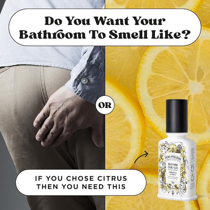 Poo-Pourri Before-You-Go Toilet Spray, Original Citrus, 4 Fl Oz, Up to 200 Uses, Bathroom Odor Deodorizer, Plant-Based with Essential Oils, for Home or Work, Lemon, Bergamot and Lemongrass Scent