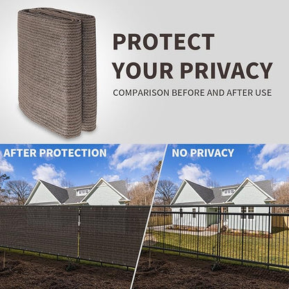 LOVE STORY Custom Size 2'6''x5' Brown Balcony Privacy Screen,UV Block Privacy Fence Screen,90% Shield for Outdoor Pool Garden Apartment Railing