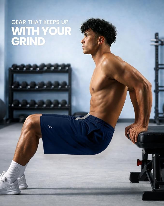 Quick Dry Knit Men's Athletic Shorts Loose-Fit Running Workout Gym Shorts