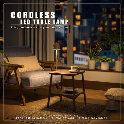 Modern LED CordlessTable Lamp,4000mAh Rechargeable Battery Desk lamp,3 Level Brightness Night Light, Minimalist Design, for Couple Dinner/Coffee Table/Restaurant/Bedroom (Light Pink)