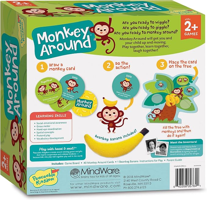 Peaceable Kingdom Monkey Around First Game for Toddlers Interactive play with Parent Ages 2+