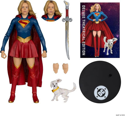 McFarlane Toys- DC Multiverse Supergirl and Baby Krypto (Supergirl Movie) 7in Action Figure (Deluxe Theatrical Edition)