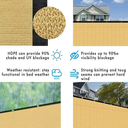 UPGRADE Privacy Fence Screen 3'x5' Sand Outdoor 90% Visibility Blockage 170 GSM Mesh Shade Cover Panels for Backyard,Balcony,Home Decoration with Zip Ties,Customized Avaliable