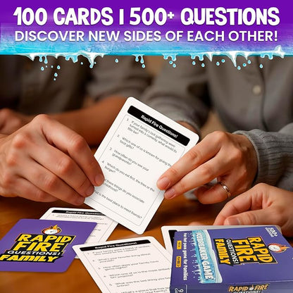 QUOKKA Family Conversation Cards Game - Break the Ice Game for Kids and Families - Icebreaker Cards with 500+ Questions - Family Game for Kids 8-12 - Perfect for Families Games Night I Travel Version