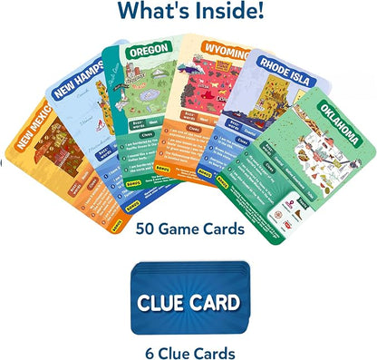 Skillmatics Guess in 10 States of America, Educational Travel Card Game for Ages 8 and Up, Boys, Girls, and Kids Who Love Board Games, Geography and History