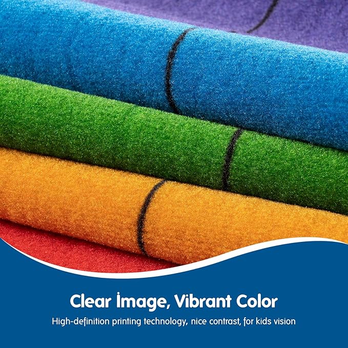 Booooom Jackson Classroom Rug Colorful Seating Classroom Carpet Elementary, Preshool Rug for School, Colorful Class Rug Classroom Area Rug Educational Rug (7'7" x 13', P008-ColorPalette-Plus)