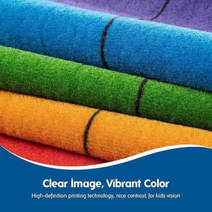 Booooom Jackson Classroom Rug Colorful Seating Classroom Carpet Elementary, Preshool Rug for School, Colorful Class Rug Classroom Area Rug Educational Rug (7'7" x 13', P008-ColorPalette-Plus)