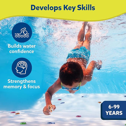 Skillmatics Pool Toys - Seek & Splash, Search & Find Water Game, Swimming Pool Number Dive Toy for Kids, Summer Fun & Gifts for Boys & Girls Ages 6, 7, 8, 9, 10, 11 & Up, Includes 50 Colorful Gems