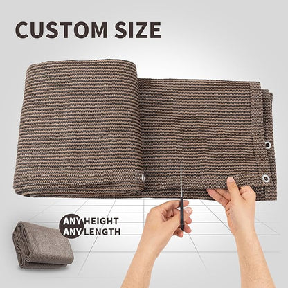 LOVE STORY Custom Size 3'x2' Brown Balcony Privacy Screen,UV Block Privacy Fence Screen,90% Shield for Outdoor Pool Garden Apartment Railing