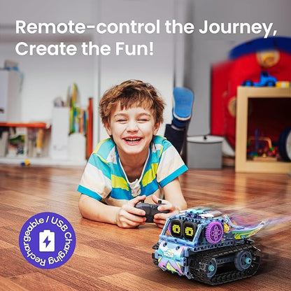Sillbird Robot Building Kit with Remote Control STEM Gifts for Kids Boys Ages 8-12, Coding Robotic Creative Toys for Birthday - Build 5in1 Model with 469 Pieces