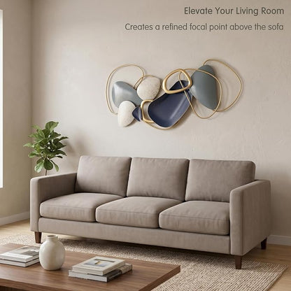 Axioglo 40" Large Wall Decor,3D Abstract Metal Wall Art for Living Room | 40" x 20" metal wall decor with layered metal texture, mounting hardware, two-way display