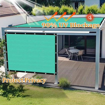 Shade&Beyond Customized Size 90% Sun Shade Cloth with Grommets, 8' X 17' Pergola Shade Cover Canopy, Mesh Tarp Sun Screens for Patio, Outdoor, Garden, Backyard GN01, Turquoise