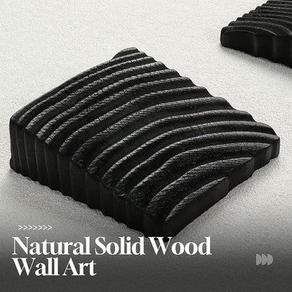Cuspin Large 3D Wood Wall Art for Living Room, Minimalist Black and White Geometric Wall Decor, Modern Textured Wooden Blocks Artwork for Bedroom Dining Room Office Hallway