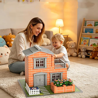 Mini House Building Kit for Kids Age 8+, Real Mini Bricks DIY Tiny House Construction Set, STEM Creative Building Blocks Toys, Educational Hands-On Architecture Craft Gifts for Boys Girls