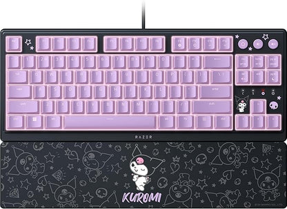 Razer Ornata V3 TKL Gaming Keyboard, Low-Profile Keys, Kuromi Edition | Mecha-Membrane Switches, UV-Coated Keycaps, Backlit Media Keys, 8-Zone RGB Lighting, Magnetic Wrist Wrest
