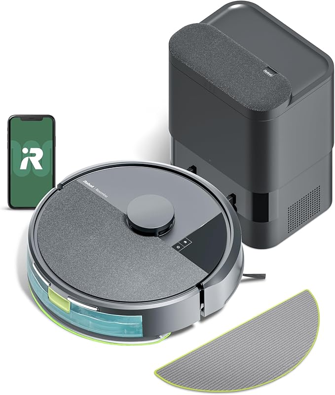 iRobot Roomba 105X Combo Robot Vacuum & Mop with AutoEmpty Dock, Self‑Emptying for Up to 75 Days, 70× Power‑Lifting Suction, Smart LiDAR Mapping, App & Voice Control, Ideal for Homes with Pets & Kids