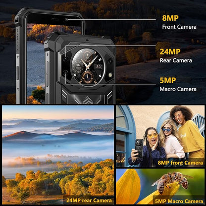 FOSSIBOT F101P Rugged Call Phone，Android 13 7GB+64GB /1TB Rugged Smartphone 10600mAh Unlocked Phone 123dB Loud Volume Phone 5.45" 24MP+8MP Camera Waterproof Smartphone 4G Dual SIM OTG Octa-core 18W