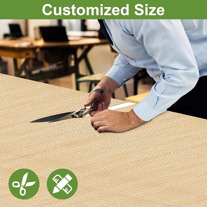 Shade&Beyond 10' W × 15' L Pergola Shade Cover Wheat Pergola Cover Canopy Replacement Shade Cloth for Garden, Patio, Deck, Porch with Grommets and Rods(Make Custom Size)