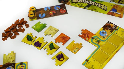 Strategy Board Game, Kingdomino Mechanic with a Twist, Tabletop Game for Kids Teens Adults and Family Game Nights, Ages 8+, 2-4 Players, Moon River by Blue Orange Games