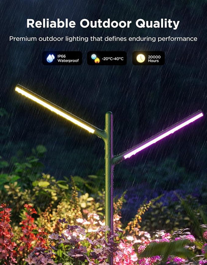 Govee Outdoor Garden Lights, 2 Pack, RGBWWIC, IP66 Waterproof | 16 Million Colors, 64 Scenes for Outdoor Decor, Patio, Landscape Lighting, Compatible with Alexa, Google Assistant, Matter