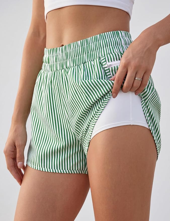 Blooming Jelly Women's Quick-Dry Running Shorts Workout Sport Layer Active Shorts with Pockets 1.75"