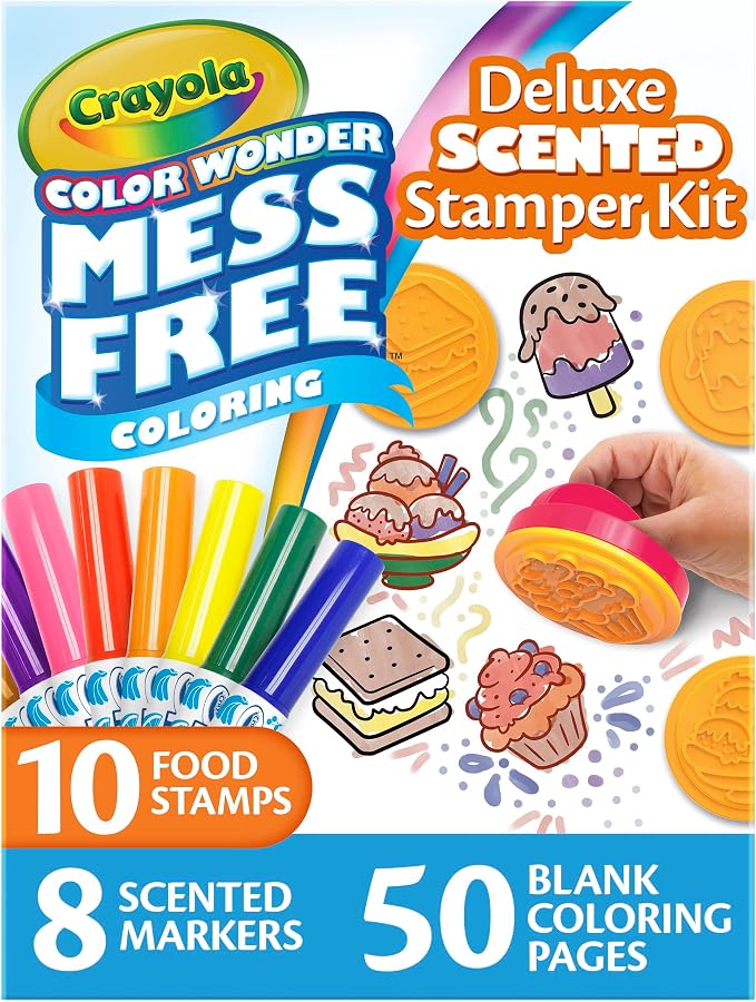 Crayola Color Wonder Mess Free Coloring Set, 50 Blank Coloring Pages, Scented Color Wonder Stamps and Markers, Refill Set