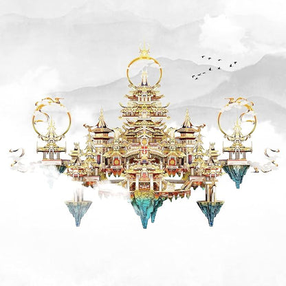 Piececool 3D Metal Asian Puzzles Model Kits- LINGXIAO Palace Metal Building Kits for Adults, Brain Teaser Puzzle DIY Handcraft Best Gifts for Man Woman Family