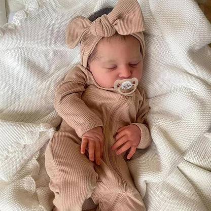 ADFO 20 Inches Realistic Reborn Baby Dolls Girl for Kids Ages 3+ | Soft Vinyl Real Life Reborn Baby Dolls, Lifelike Details, Includes Feeding Accessories