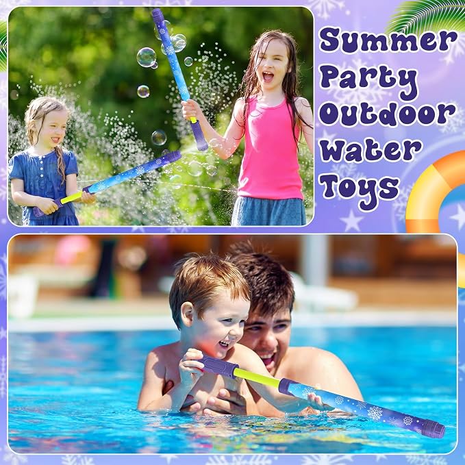 Halloscume 12 Pack Snowflake Water Blaster 15.75 in Snowflake Water Shooter Blasters Gun Party Favors for Kids Summer Outdoor Swimming Pool Backyard Beach Summer Games