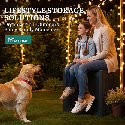 YITAHOME 31 Gallon OutdoorDeck Box | Lockable Resin Storage Box and Waterproof Package Delivery Box for Patio, Garden, Poolside, Cushions, Supplies & Sports Gear